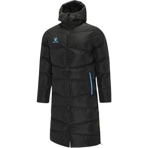 image:imageKELME Mens Long Parka Winter Coats Windproof Hooded Soccer Jacket Stadium Outdoor Cold Weather Warm OuterwearBlack Blue