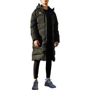 image:imageKELME Mens Long Parka Winter Coats Windproof Hooded Soccer Jacket Stadium Outdoor Cold Weather Warm OuterwearBlack Yellow