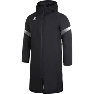 image:imageKELME Mens Long Parka Winter Coats Windproof Hooded Soccer Jacket Stadium Outdoor Cold Weather Warm OuterwearBlackwhite