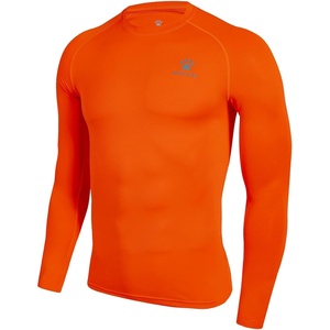 image:imageKELME Mens Long Sleeve Compression Shirt Cool Dry Athletic Top Base Layers Running Soccer Football Undershirt TShirtOrange