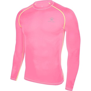 image:imageKELME Mens Long Sleeve Compression Shirt Cool Dry Athletic Top Base Layers Running Soccer Football Undershirt TShirtPink