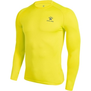 image:imageKELME Mens Long Sleeve Compression Shirt Cool Dry Athletic Top Base Layers Running Soccer Football Undershirt TShirtYellow
