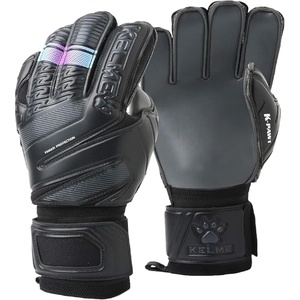 image:imageKELME Goalkeeper Gloves for Kids AdultsAbrasionResistant Latex Palms with Enhanced Grip TechnologyGoalie Gloves with Adjustable Double Wrist Straps for Soccer TrainingBlack Traing Artificial Grass