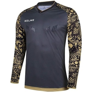 image:imageKELME Kids Padded Goalie ShirtYouth Goalkeeper JerseyLong Sleeve Soccer Football Training UniformGrayGold