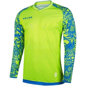 image:imageKELME Kids Padded Goalie ShirtYouth Goalkeeper JerseyLong Sleeve Soccer Football Training UniformYellowBlue